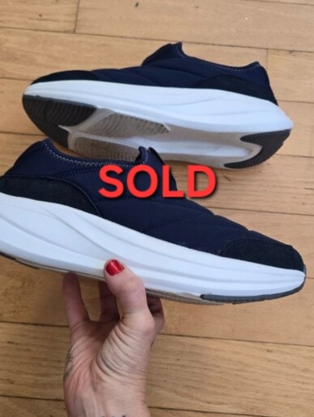 32 Degrees | Cloud navy quilted slip-on recovery sneakers | MENS 11